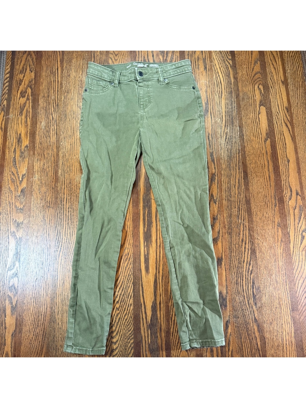 Cat & Jack Boys Olive Green Super Stretch Skinny Jegging Size 12